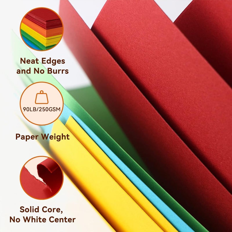Bonmiy 12x12 Cardstock 15sheets Colored Cardstock Assorted 24 Colors, 90 lb/250 gsm Card Stock Colorful Paper for Cricut Machine, Card Making, Scrapbook & DIY Crafts (Colored) - Image 2