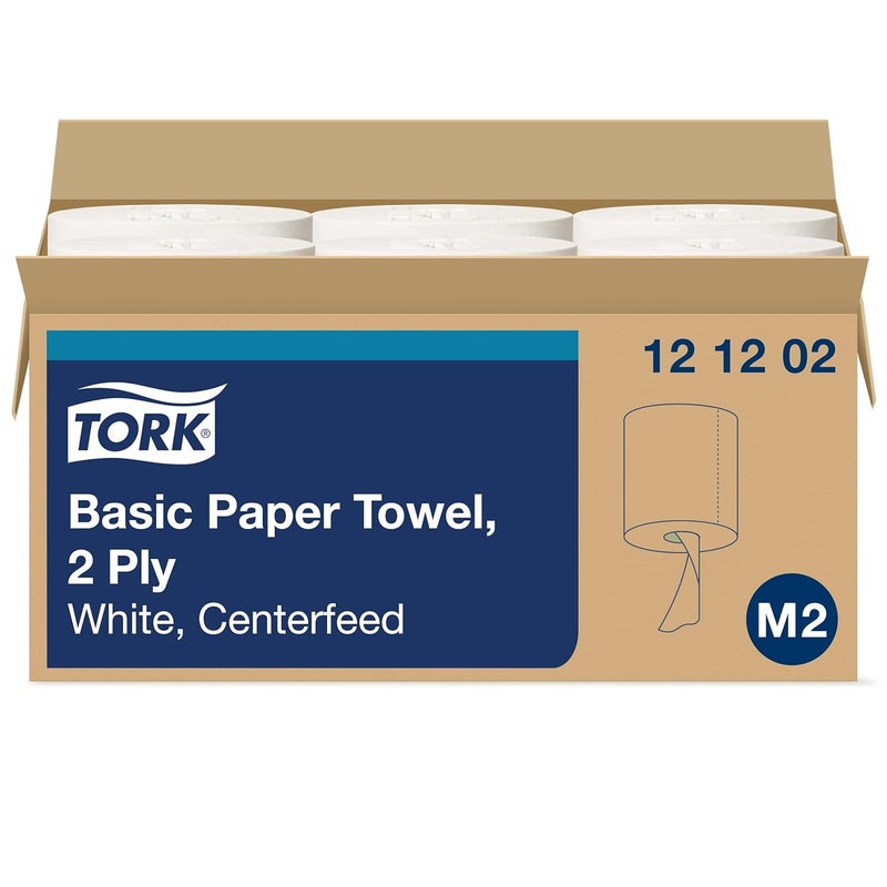 Tork مناديل ورقية مركزية من تورك بيضاء M2 عالية الامتصاص 6 × 610 ورقة 121202 - Image 1