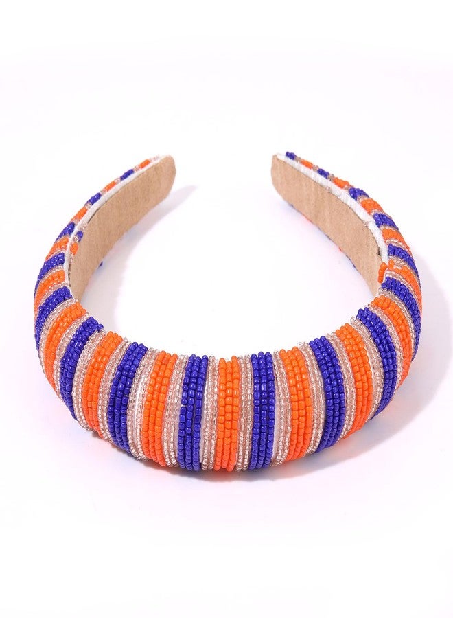 MOLOCH Game Day Headband for Women Red Black Orange Blue Beaded Rhinestone Padded Headbands Football Team Headband Game Day Sports Hair Accessories Football Mom Gifts - Image 5
