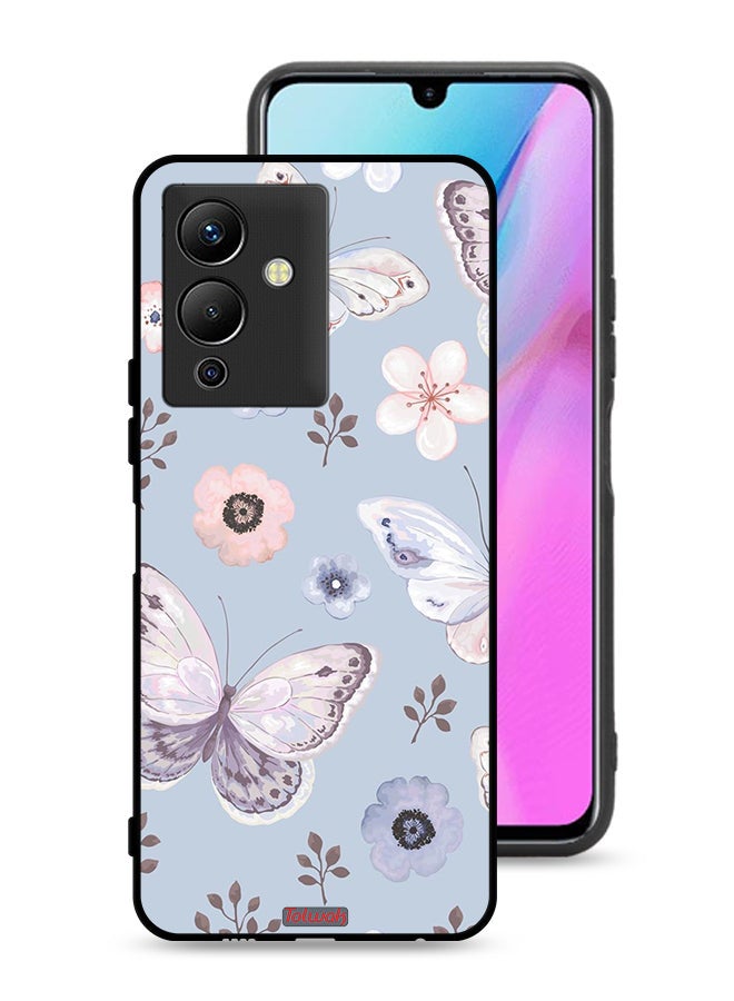 Tolwak غطاء حماية لهاتف Infinix Note 12 5G بتصميم الفراشات والزهور - Image 1