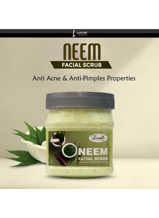 LUSTER Neem Facial Kit; Reduces Pimples; Neem Facial Scrub; Neem Massage Cream; Neem Massage Gel; Neem Face Pack; Neem Facial Kit For Women & Men; No Paraben & Sulfate 500 Ml (Pack Of 4). - Image 4