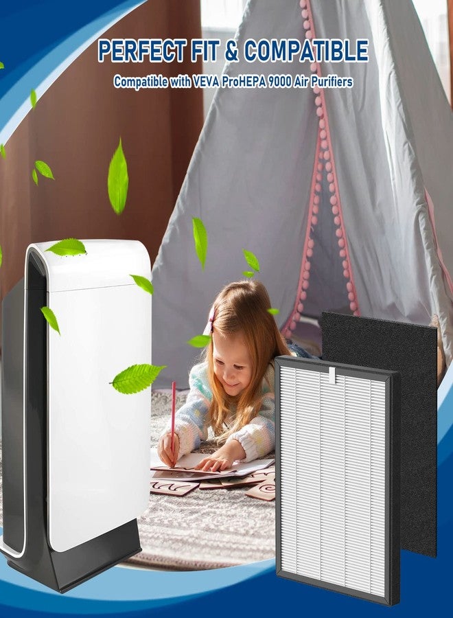 Fizerneer ProHEPA 9000 True HEPA Filters Replacement Compatible with VEVA ProHEPA 9000 Air Cleaner Purifier, 4 True HEPA Filters + 8 Activated Carbon Filters - Image 3