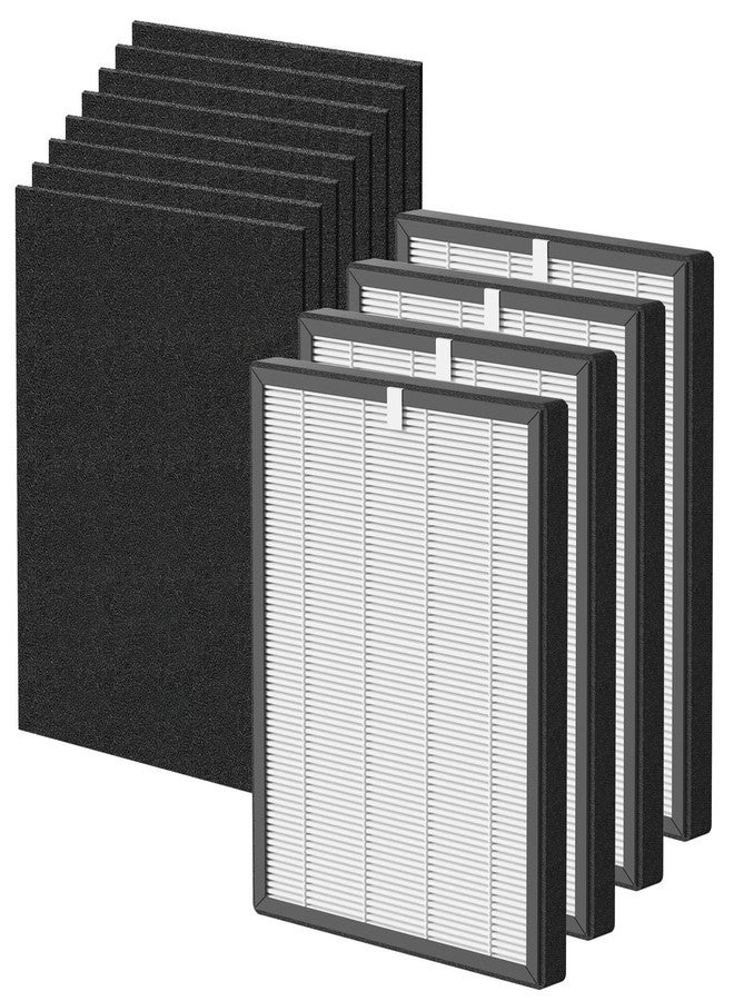 Fizerneer ProHEPA 9000 True HEPA Filters Replacement Compatible with VEVA ProHEPA 9000 Air Cleaner Purifier, 4 True HEPA Filters + 8 Activated Carbon Filters - Image 1