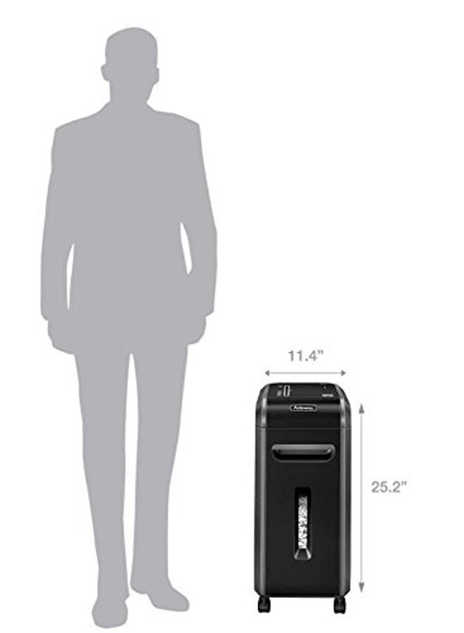 Fellowes 4609001 Powershred 99Ms 14-Sheet Micro-Cut Heavy Duty Paper Shredder with Auto Reverse, Black/Dark Silver, 25.2" x 11.4" x 17.3" - Image 5