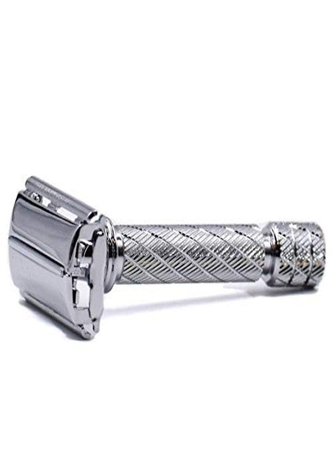 Parker Safety Razor Parker 87R Compact Butterfly Safety Razor - Short Handle Twist-to-Open Brass Frame with Textured Grip for Precision Wet Shaving - Image 2