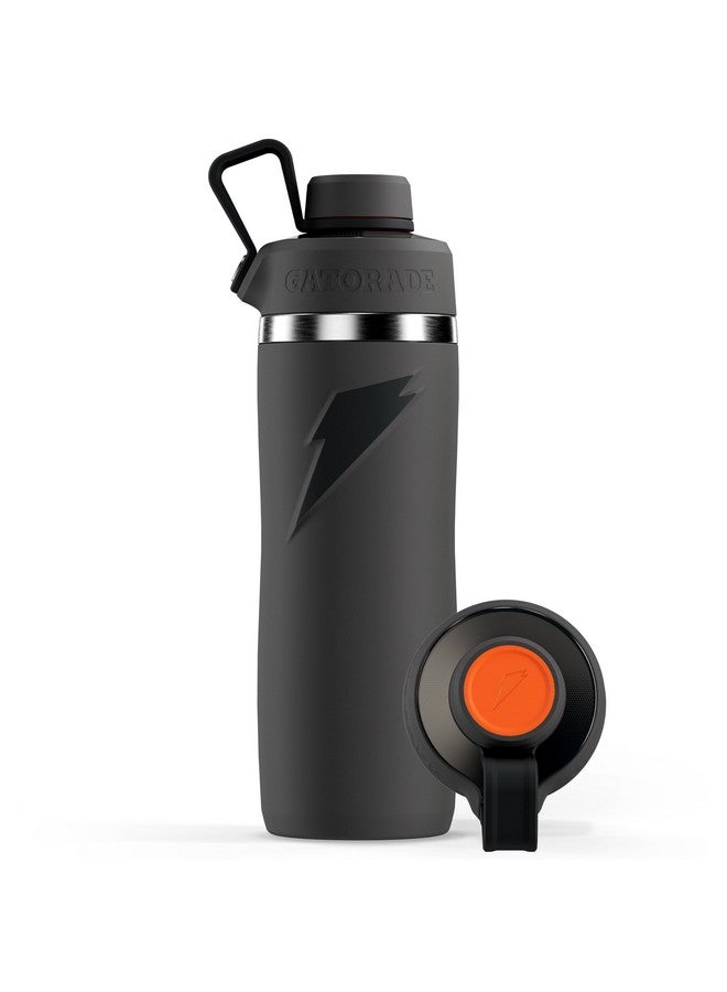 Gatorade Gatorade Overtime 22 oz Stainless Steel Bottle, Twist Cap, Grey, 24+ Hour Insulation - Image 1