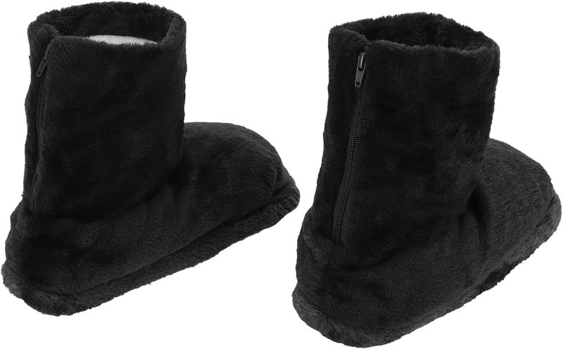 klarako Electric Heating Shoes,USB Heating Slippers Plush Soft Inside Slip Resistance Warm Heated Shoes Keep Warm Washable Heating Shoes Car 3646 (Black) - Image 1