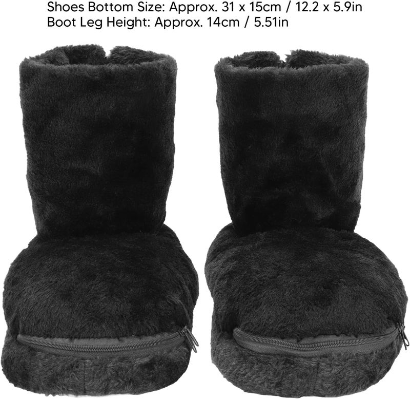 klarako Electric Heating Shoes,USB Heating Slippers Plush Soft Inside Slip Resistance Warm Heated Shoes Keep Warm Washable Heating Shoes Car 3646 (Black) - Image 5