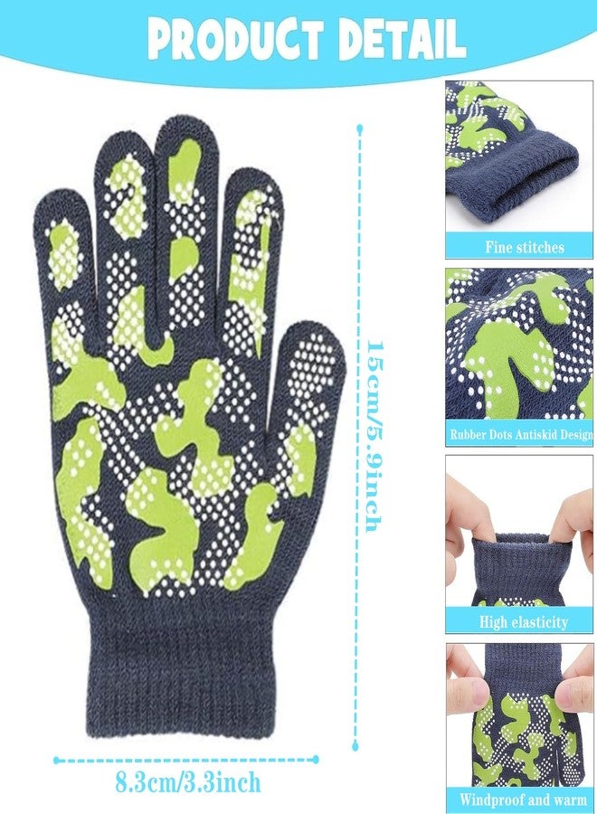 stablerice 6 Pairs Girls Boys Magic Stretch Gripper Gloves Stretch Winter Kids Gloves Camouflage Full Fingers Glove for Boys 5-8 Years old Winter Camo Glove for Children - Image 2