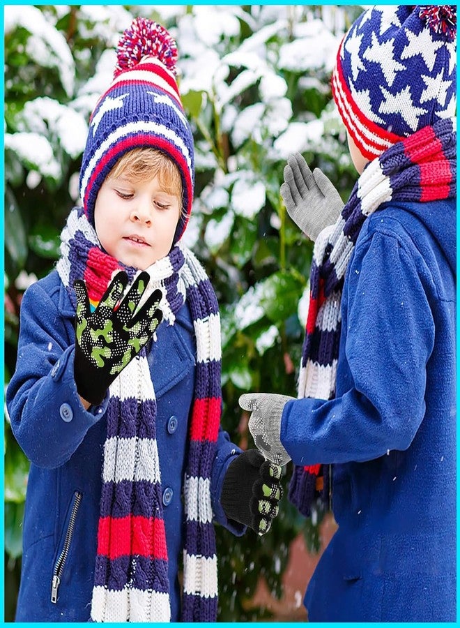 stablerice 6 Pairs Girls Boys Magic Stretch Gripper Gloves Stretch Winter Kids Gloves Camouflage Full Fingers Glove for Boys 5-8 Years old Winter Camo Glove for Children - Image 4