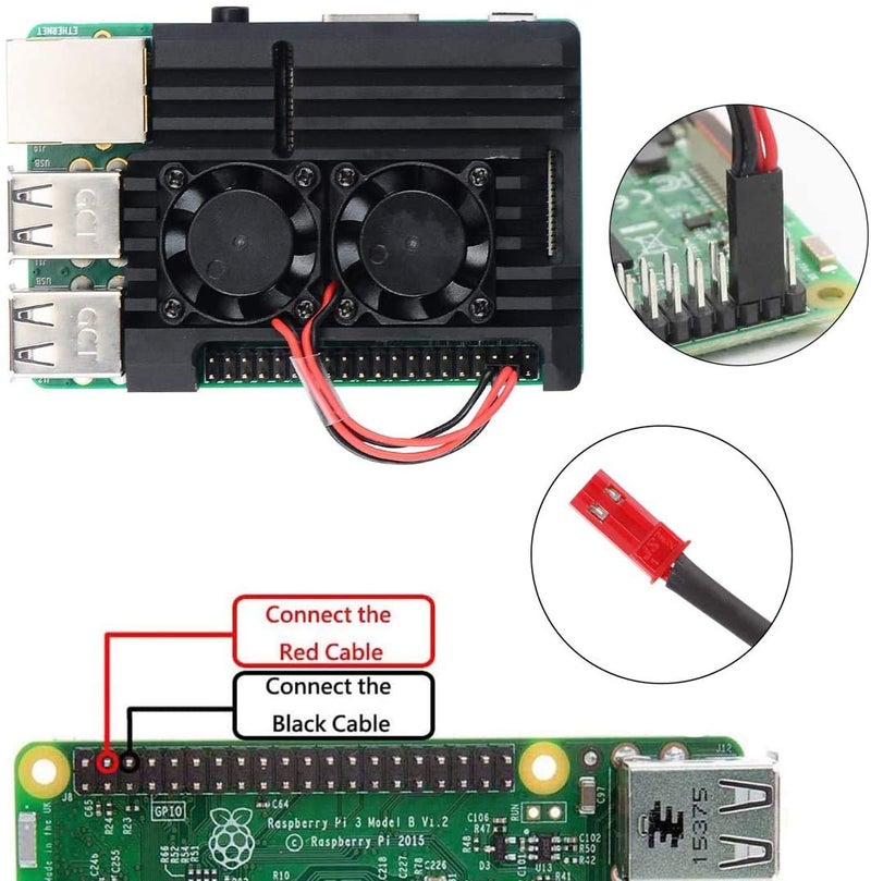 REES52 Raspberry Pi Armor Case With Dual Fan, Metal Aluminium Alloy Heatsink for Pi 3 Model B+ / 3 B+ / 2 B+ - Image 3