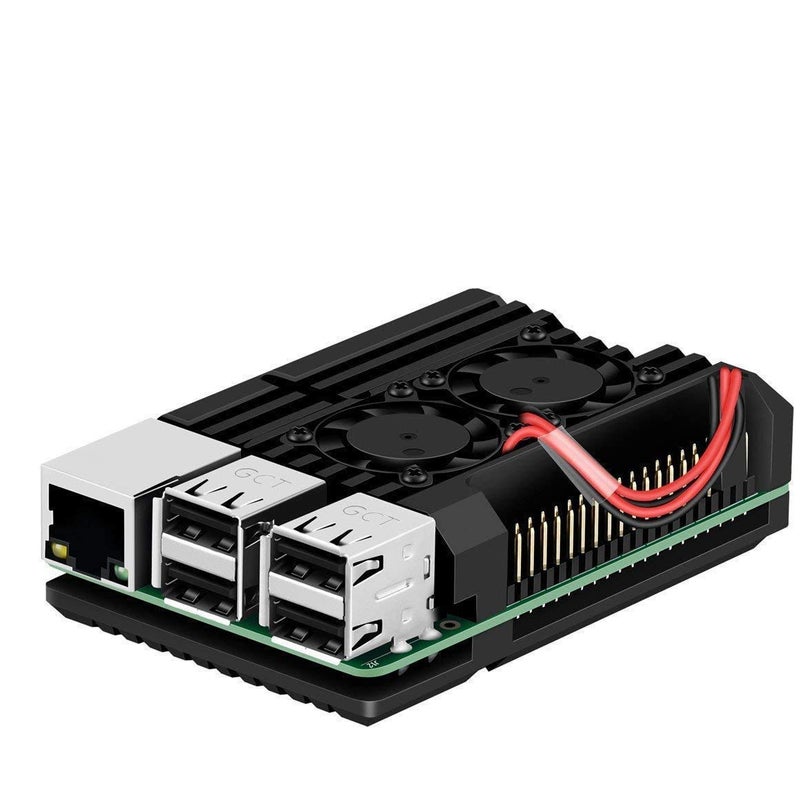 REES52 Raspberry Pi Armor Case With Dual Fan, Metal Aluminium Alloy Heatsink for Pi 3 Model B+ / 3 B+ / 2 B+ - Image 1