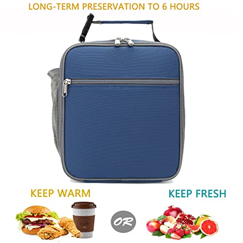 FlowFly Kids Lunch box Insulated Soft Bag Mini Cooler Back to School Thermal Meal Tote Kit for Girls, Boys, Cyan - Image 2