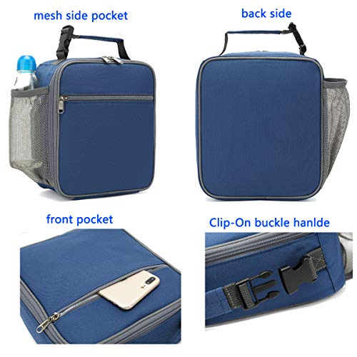 FlowFly Kids Lunch box Insulated Soft Bag Mini Cooler Back to School Thermal Meal Tote Kit for Girls, Boys, Cyan - Image 5