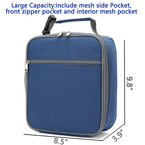 FlowFly Kids Lunch box Insulated Soft Bag Mini Cooler Back to School Thermal Meal Tote Kit for Girls, Boys, Cyan - Image 4