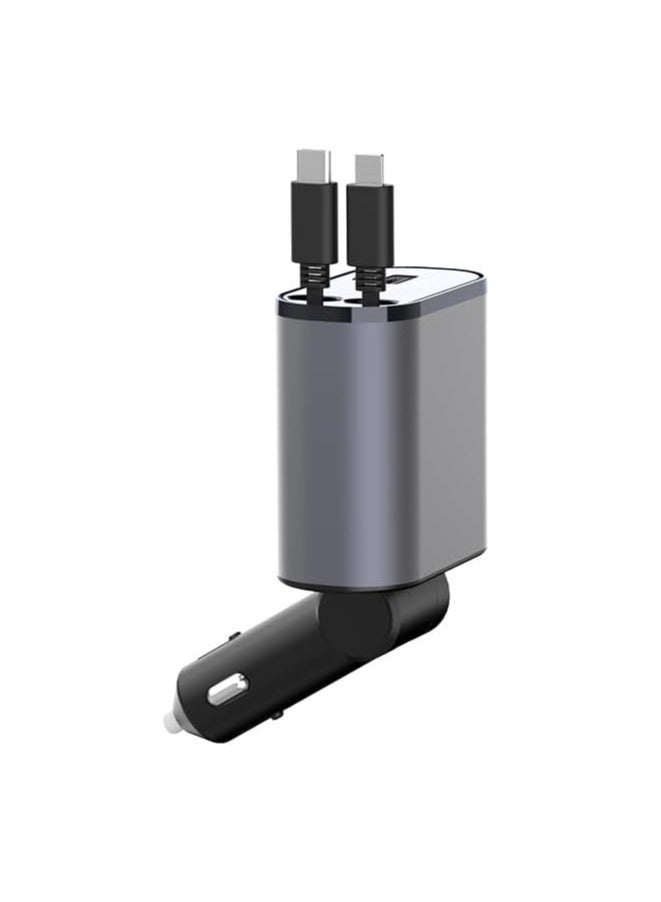 REBENUO RCp150 Fast Car Charger 4 Ports Car Charger Adapter Fast Charging In Car for iPhone Type-C+iPhone, Samsung, Huawei - Image 2