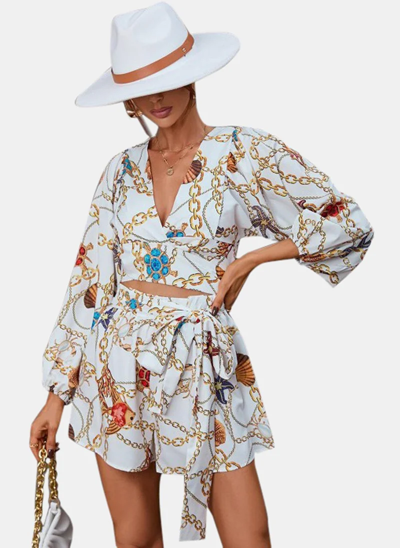 يونيكي White Printed Jumpsuit