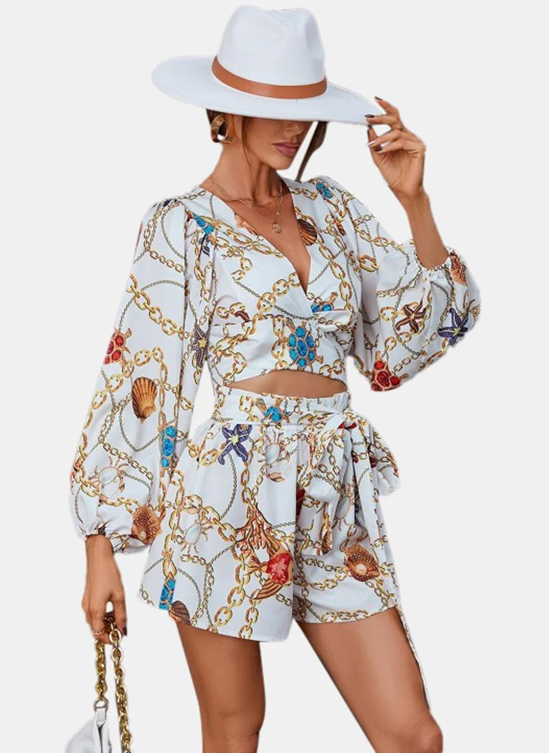 YUNIQEE White Printed Jumpsuit