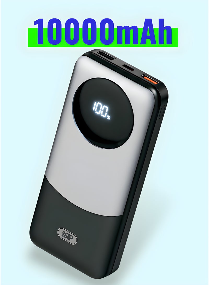 أس بي بنك طاقة 10000 مللي أمبير مع 20 وات PD وشحن سريع 22.5 وات | مخرج USB مزدوج عالي السرعة - Image 2