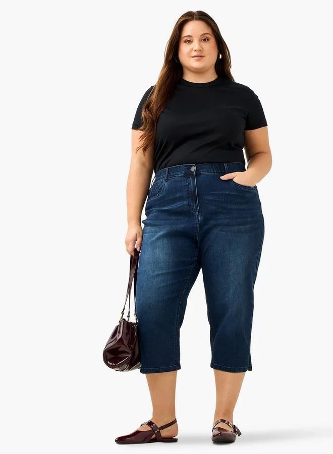 Ulla Popken Plus Size Ulla Popken Capri Jeans