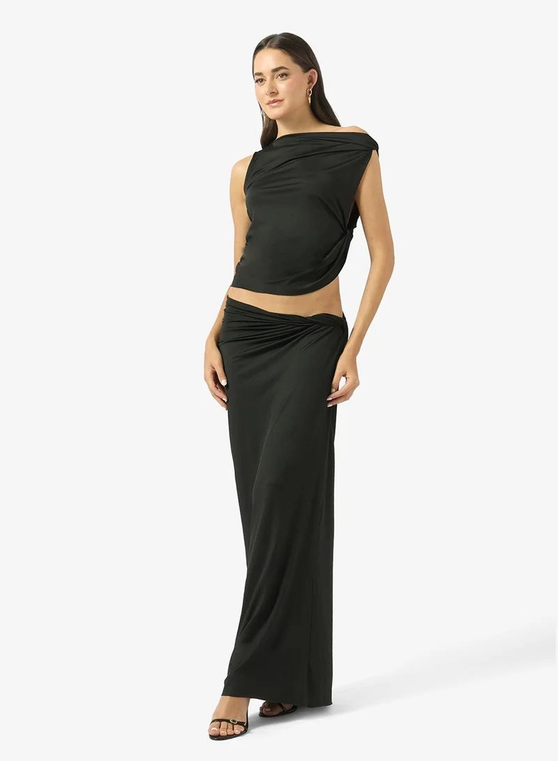 Ginger Draped Fitted Top & Skirt Coord Set