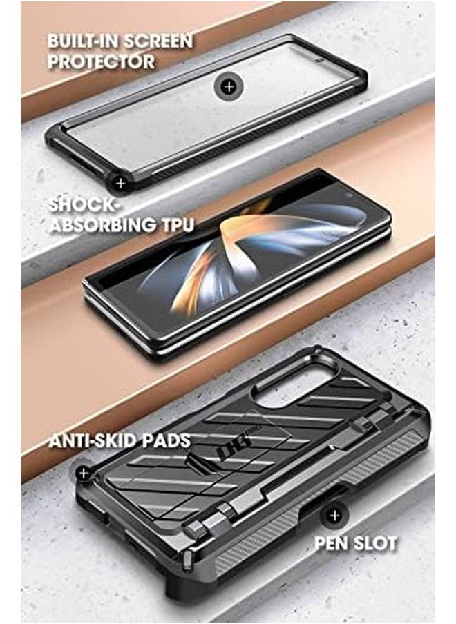 SupCase - Unicorn Beetle Pro Case For Samsung Galaxy Z Fold 4 5G 2022 Full Body Dual Layer Rugged Case With Built In Screen Protector And Kickstand And S Pen Slot Black - Image 1
