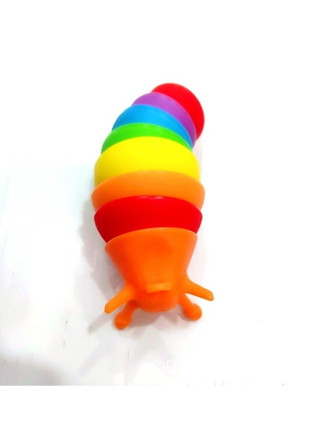 Small Snot Caterpillar Accessories Keychain Pendant Yao Toy Niuniu Le Decompression Children's Bugs-Color:Rainbow Red Head-Height:2.5cm - Image 4