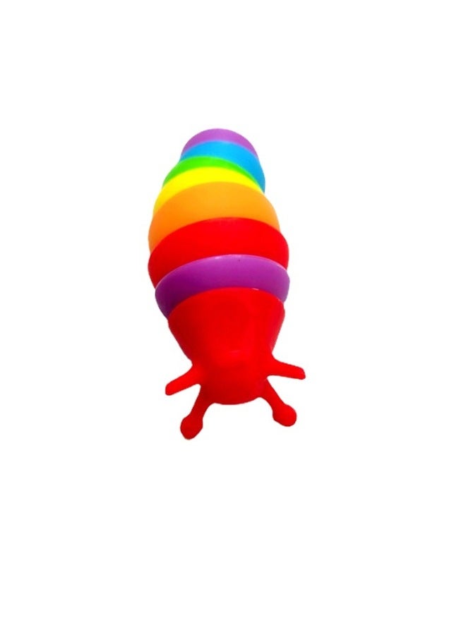 Small Snot Caterpillar Accessories Keychain Pendant Yao Toy Niuniu Le Decompression Children's Bugs-Color:Rainbow Red Head-Height:2.5cm - Image 5