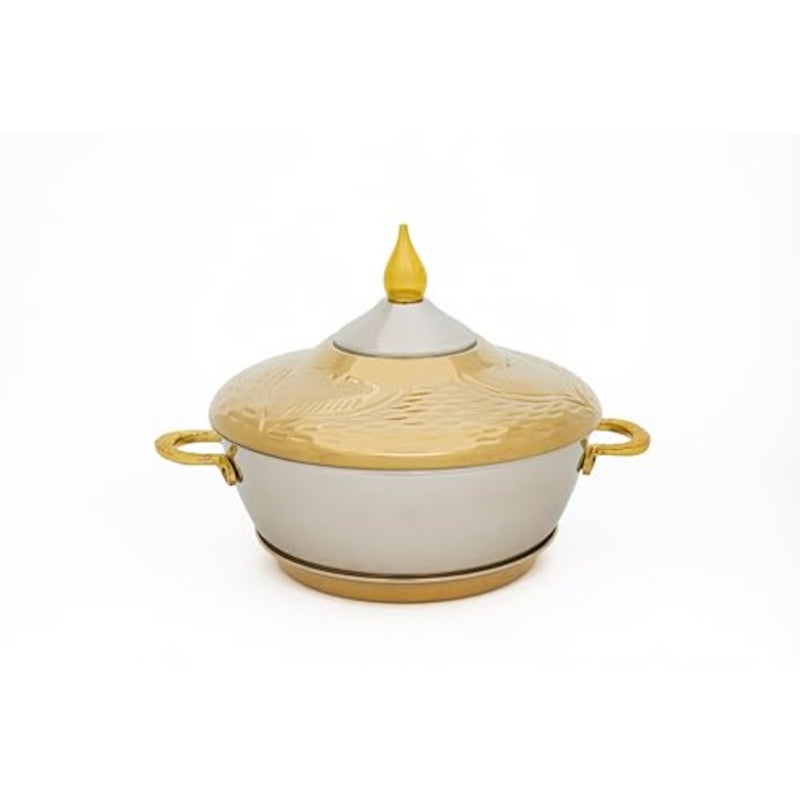 Enzo Stainless Steel Hotpot for home dining, stainless steel, gold, 3-liter capacity with even heat distribution and durable construction - Image 4