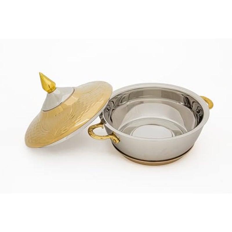 Enzo Stainless Steel Hotpot for home dining, stainless steel, gold, 3-liter capacity with even heat distribution and durable construction - Image 2