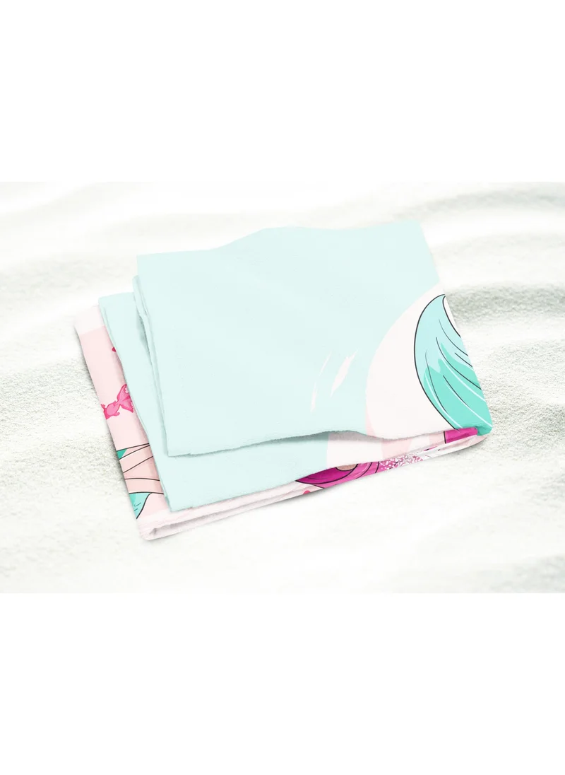 اراي هوم Erays Home Erayshome Mermaid Girl's Pattern Printed Beach Towel