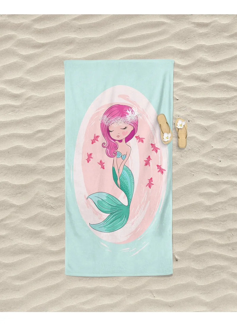 اراي هوم Erays Home Erayshome Mermaid Girl's Pattern Printed Beach Towel
