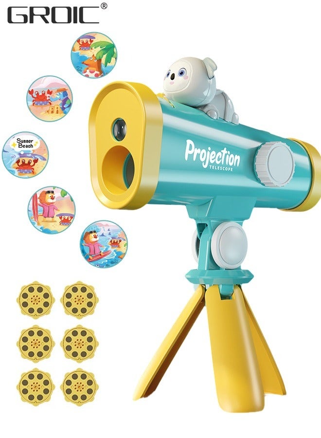 GROIC Little Experimenter Telescope for Kids, Children Telescope + Projector and 48 Space Images, Including Educational Activity Book, Great Educational and Space Toy for Kids - Image 1