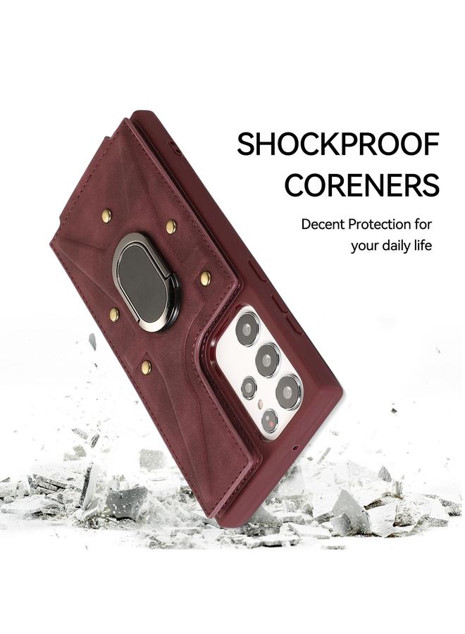 S-TOP Case For Samsung Galaxy S23 Ultra 5G Armor Ring Wallet Back Cover Phone Case - Image 3