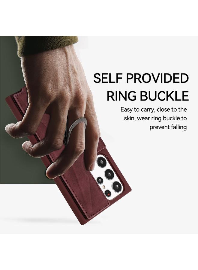 S-TOP Case For Samsung Galaxy S23 Ultra 5G Armor Ring Wallet Back Cover Phone Case - Image 4