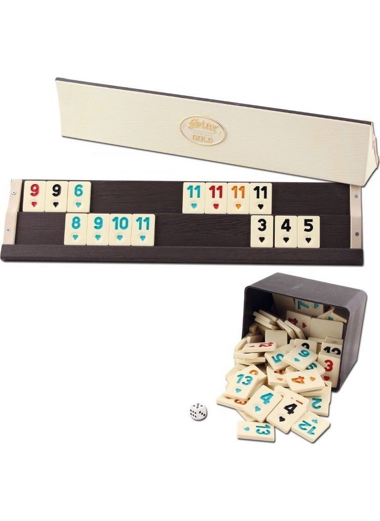 Star - Gold Wooden Rummy Set - Image 1