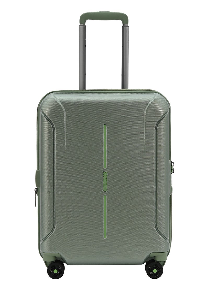 AMERICAN TOURISTER Technum Suitcase, Cabin Size 55 cm / 20 inch, 4 Spinner Wheels, Hard Top, Polycarbonate, Urban Green|DuoSaf™ Security Zipper|Dual Tube Pull Handle|Expandable|TSA Lock - 3 Years International Warranty - Image 1