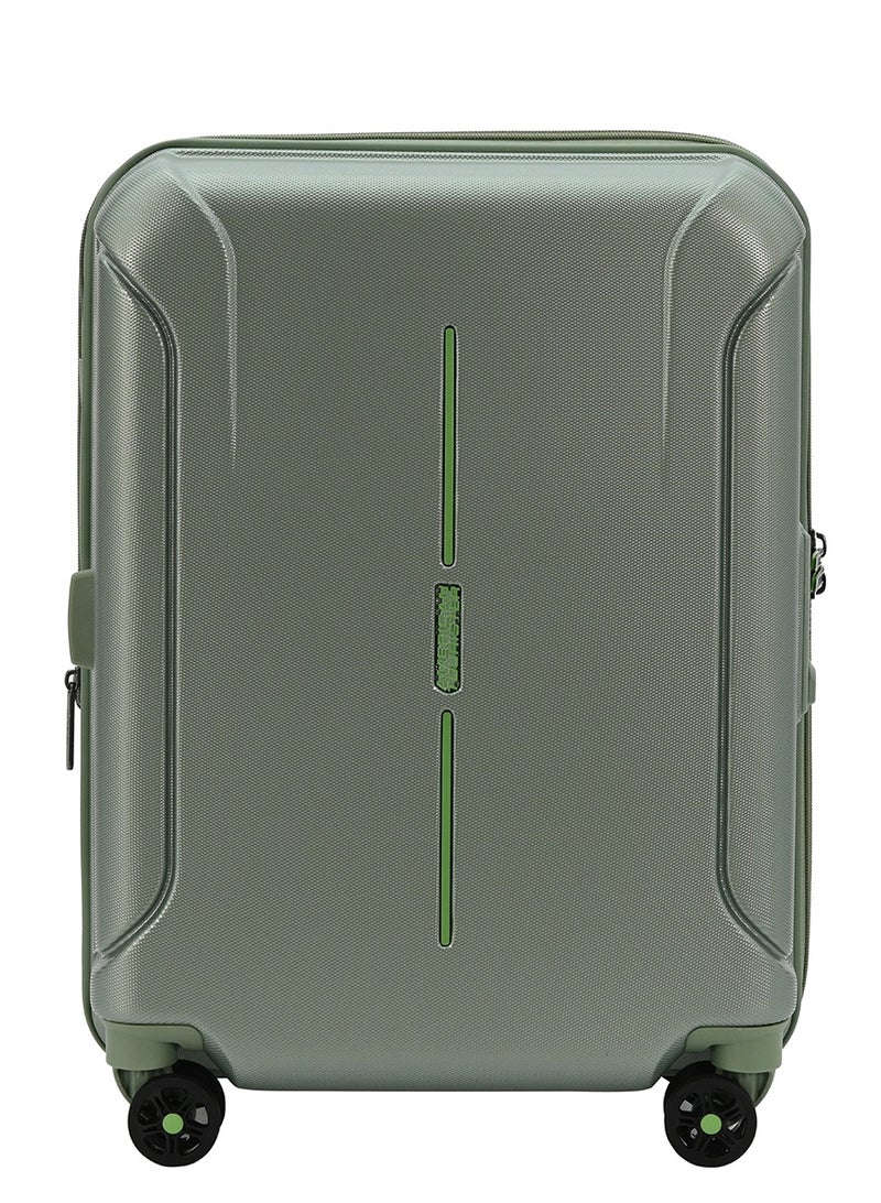 AMERICAN TOURISTER Technum Suitcase, Cabin Size 55 cm / 20 inch, 4 Spinner Wheels, Hard Top, Polycarbonate, Urban Green|DuoSaf™ Security Zipper|Dual Tube Pull Handle|Expandable|TSA Lock - 3 Years International Warranty - Image 3