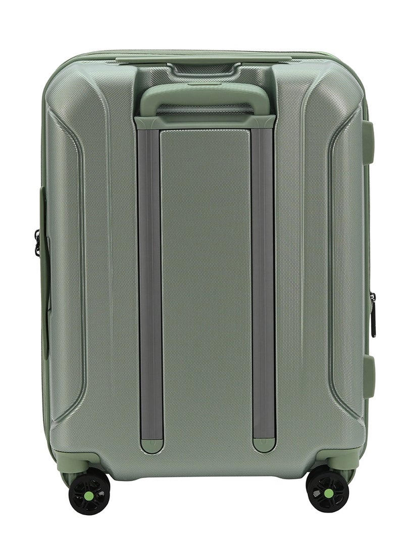 AMERICAN TOURISTER Technum Suitcase, Cabin Size 55 cm / 20 inch, 4 Spinner Wheels, Hard Top, Polycarbonate, Urban Green|DuoSaf™ Security Zipper|Dual Tube Pull Handle|Expandable|TSA Lock - 3 Years International Warranty - Image 4