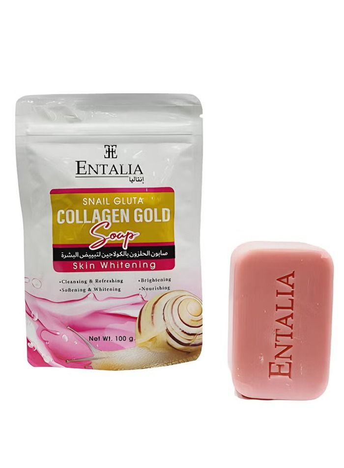 ENTALIA Thai Snail Soap With Collagen For Skin Whitening Works to Whiten The Skin in a Great Way And Quickly And Gives Softness And a Silky Touch 100 Grams - Image 1