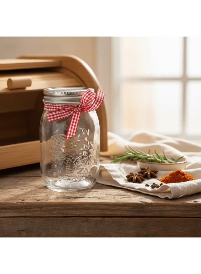 Nautilus Glass Storage Jar 500Ml with Metal Lid, Clear and Silver - Image 2