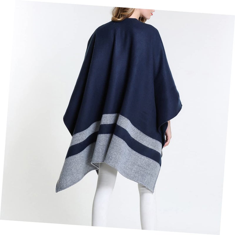Veemoon Double Sided Stripe Winter Shawl Cape Scarf For Women And Men - Image 4