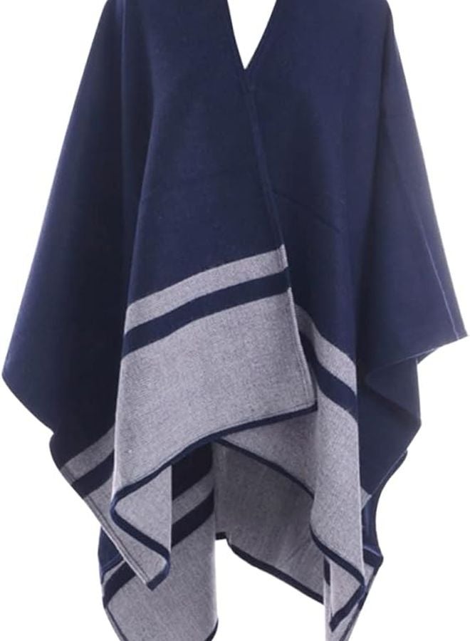 Veemoon Double Sided Stripe Winter Shawl Cape Scarf For Women And Men - Image 1