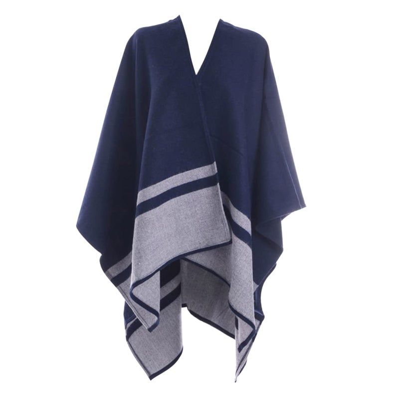 Veemoon Double Sided Stripe Winter Shawl Cape Scarf For Women And Men - Image 2