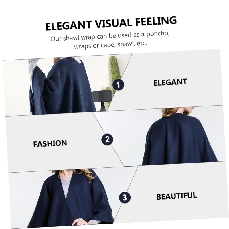 Veemoon Double Sided Stripe Winter Shawl Cape Scarf For Women And Men - Image 5