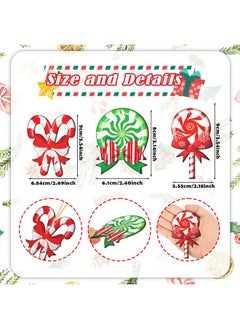 HOWAF HOWAF 36pcs Peppermint Christmas Tree Ornaments,Christmas Candy Wood Ornaments Christmas Tree Decor,Christmas Colorful Lollipop Candy Hanging Ornaments with Rope for Sweet Xmas Holiday Party Supplies  - Image 3