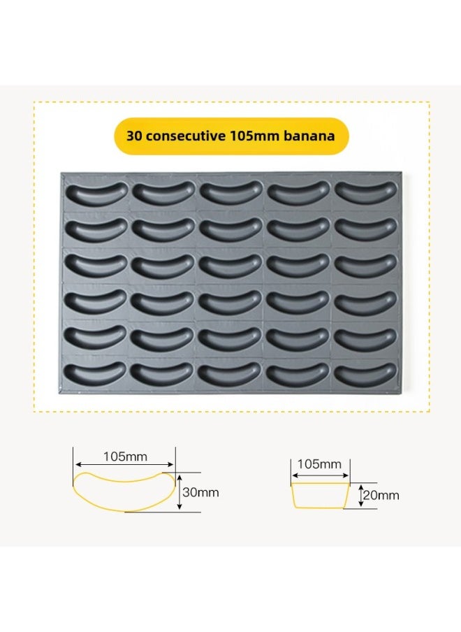 Generic - Kindergarten Non-stick Chicken Cake Mold 40*60 Animal Baking Tray Commercial Oven Anhydrous Crispy Bear Paw-Specifications:30 Consecutive Banana Molds - Image 1