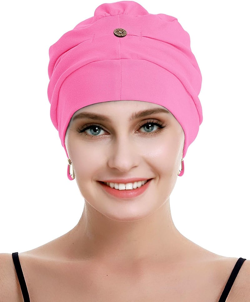 osvyo Cotton Chemo Turbans for Women Cancer Hairloss hat - Cotton Lightweight Headwear Sealed Packaging - Image 1
