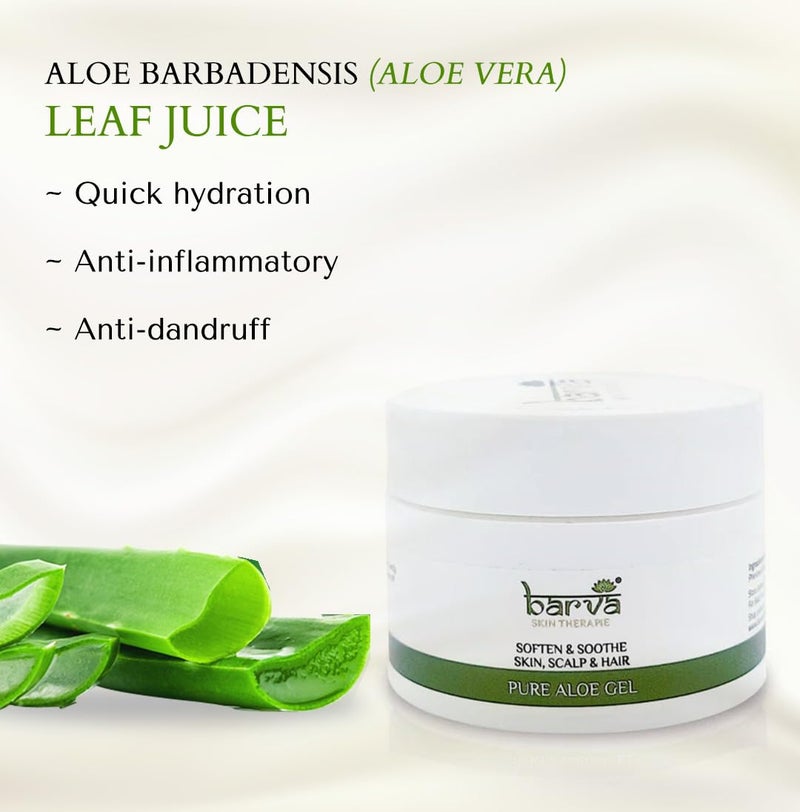 Barva Pure Aloe Gel Suits All Skin Hair Types Soften Soothe Skin Scalp Hair Pack of 250ml - Image 3