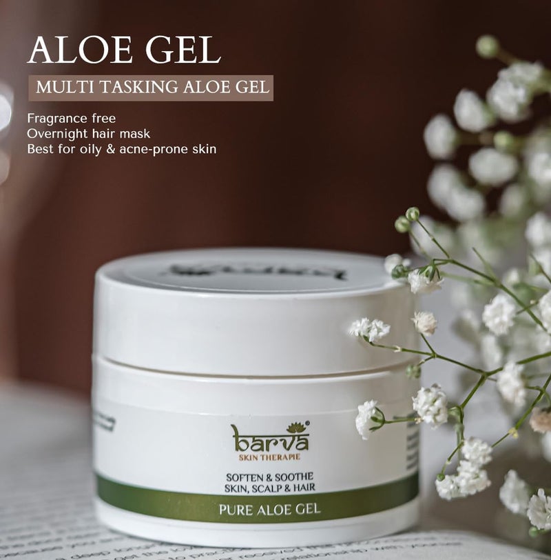 Barva Pure Aloe Gel Suits All Skin Hair Types Soften Soothe Skin Scalp Hair Pack of 250ml - Image 2